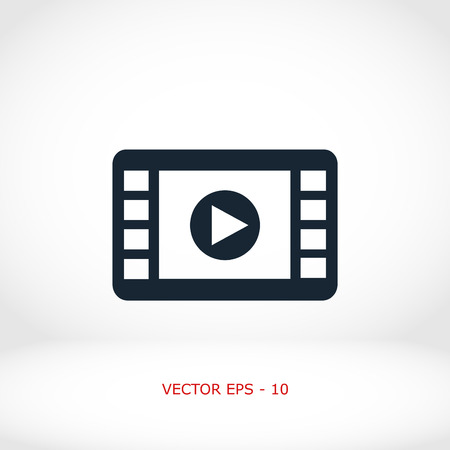 movie film strip vector icon, flat design best vector iconのイラスト素材
