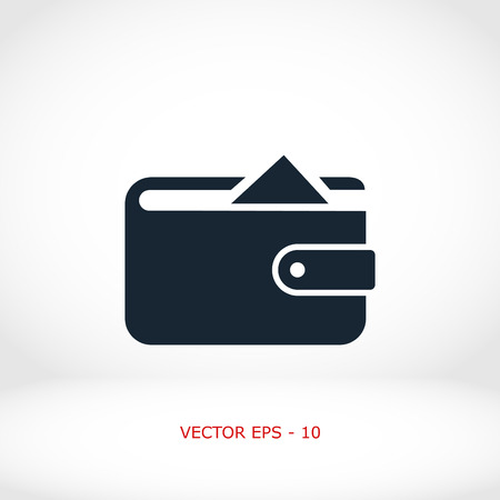 Flat long shadow Wallet icon, flat design best vector iconのイラスト素材