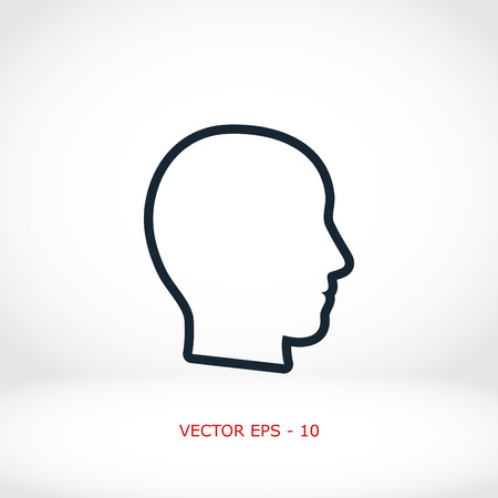 head vector icon, flat design best vector iconのイラスト素材