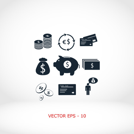 Finance and money icon, flat design best vector iconのイラスト素材