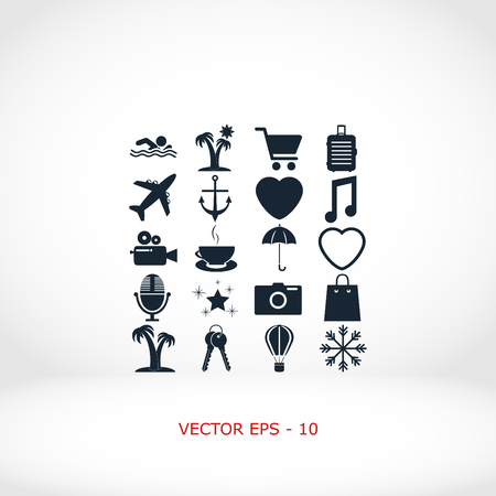 Travel Icons vector, flat design best vector iconのイラスト素材