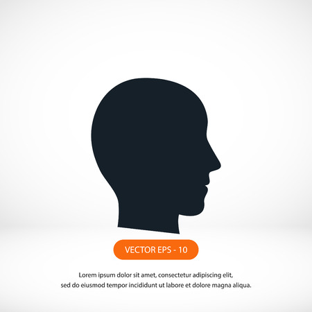 head vector icon, flat design best vector iconのイラスト素材