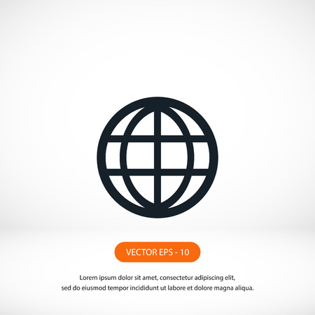 globe vector icon, flat design best vector iconのイラスト素材