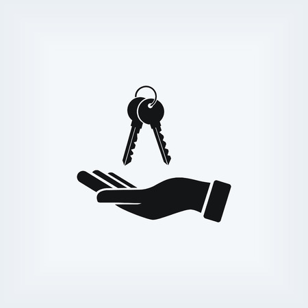 hand with keys icon, flat design best vector iconのイラスト素材