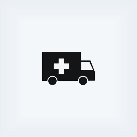 ambulance car icon, flat design best vector iconのイラスト素材
