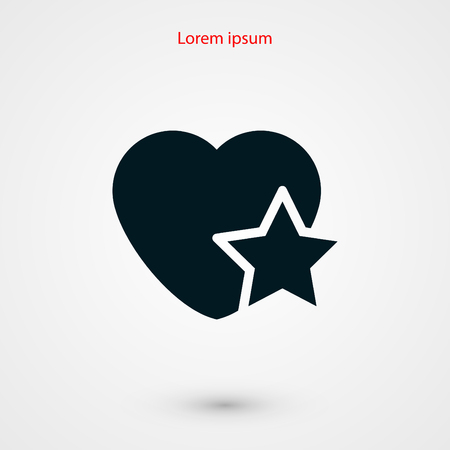 heart star icon, flat design best vector iconのイラスト素材