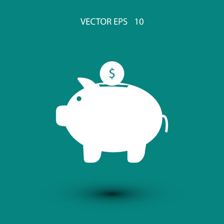 piggy bank icon, flat design best vector iconのイラスト素材