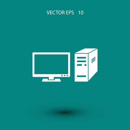 Computer vector icon, flat design best vector iconのイラスト素材