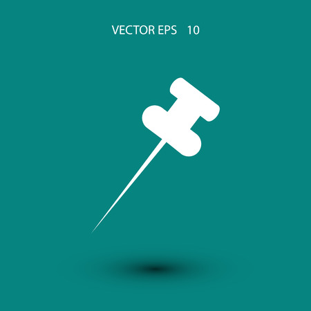 push pin icon, flat design best vector iconのイラスト素材