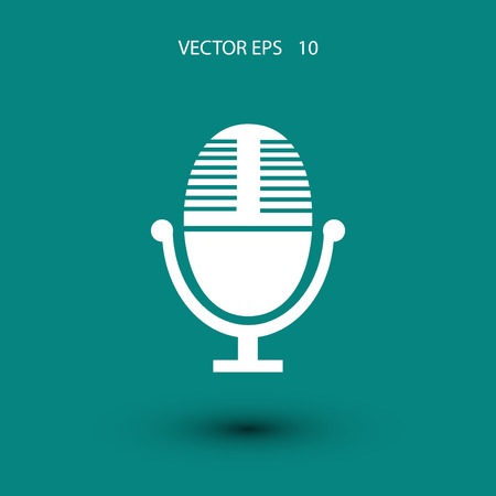 Vector microphone icon, flat design best vector iconのイラスト素材