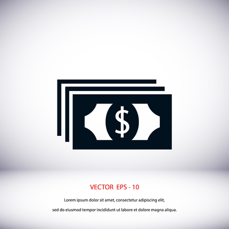 Dollars icon vector, flat design best vector iconのイラスト素材