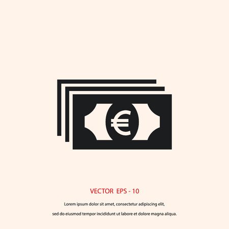 euro vector icon, flat design best vector iconのイラスト素材