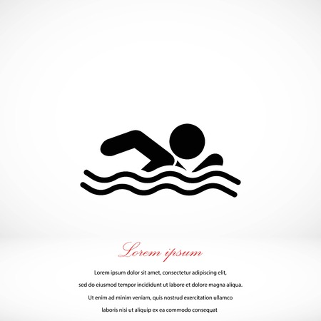 swim icon vector, flat design best vector iconのイラスト素材