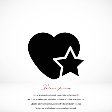 heart star icon, flat design best vector iconのイラスト素材