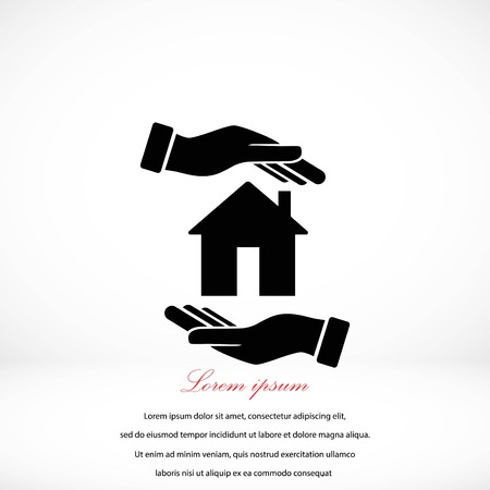 House in hand vector, flat design best vector iconのイラスト素材