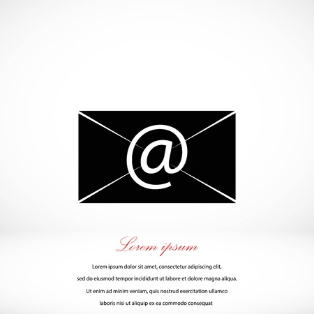 Mail icon vector, flat design best vector iconのイラスト素材