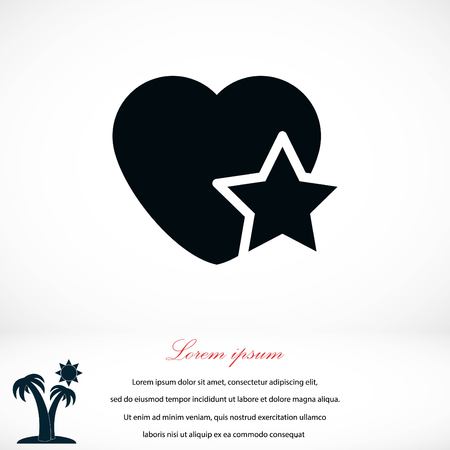 heart star icon, flat design best vector iconのイラスト素材