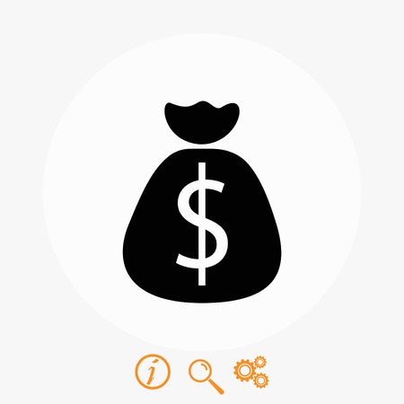Money bag sign icon, flat design best vector iconのイラスト素材