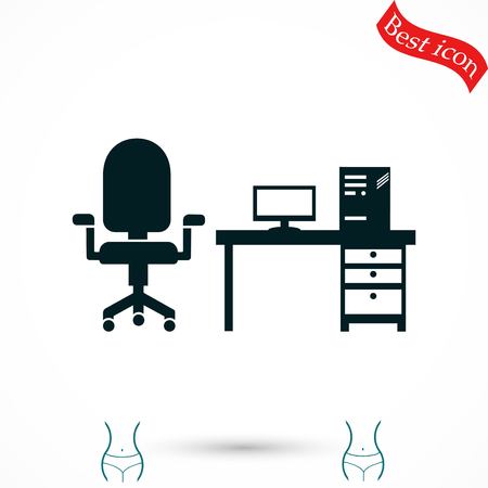 Computer Vector illustration icon, flat design best vector iconのイラスト素材
