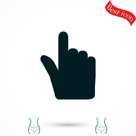 Hand cursor vector icon, flat design best vector iconのイラスト素材