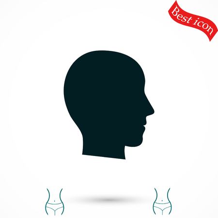head vector icon, flat design best vector iconのイラスト素材