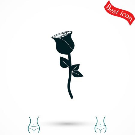 rose icon vector, flat design best vector iconのイラスト素材