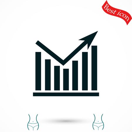 Chart vector icon, flat design best vector iconのイラスト素材