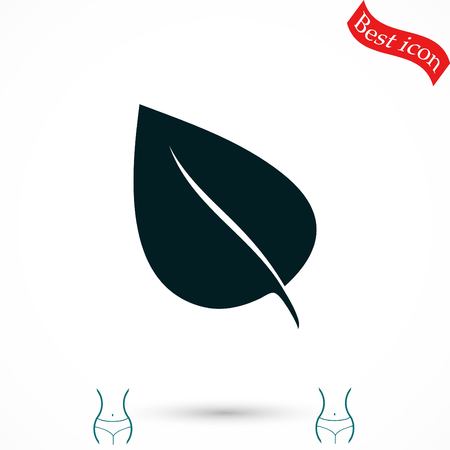 leaf icon vector, flat design best vector iconのイラスト素材