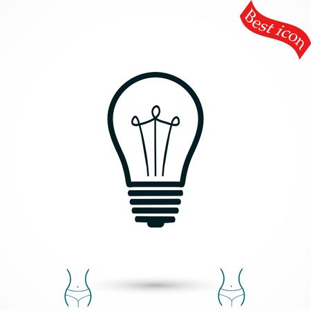 Light bulb icon, flat design best vector iconのイラスト素材