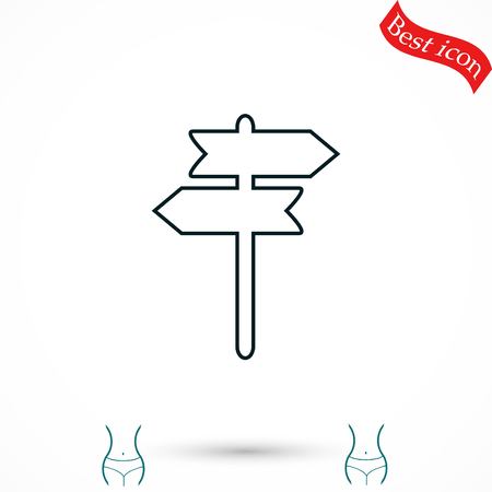 signpost vector icon, flat design best vector iconのイラスト素材