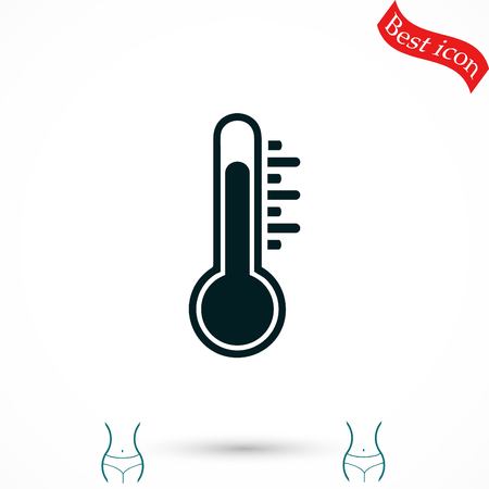 thermometr vector icon, flat design best vector iconのイラスト素材