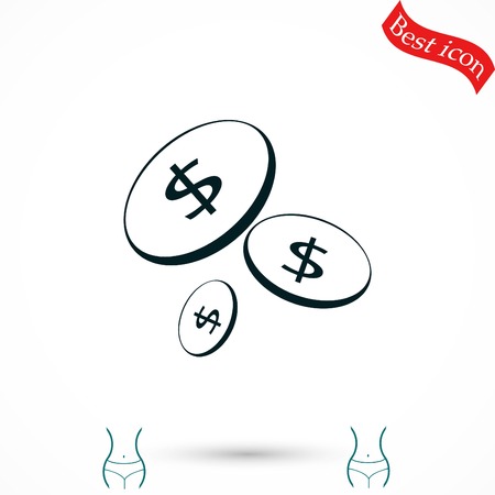 Flat money vector icon, flat design best vector iconのイラスト素材