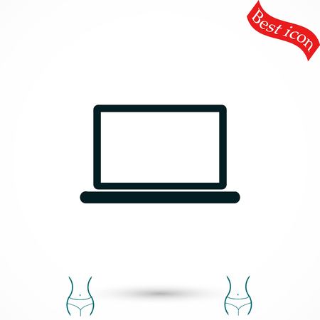 laptop icon vector, flat design best vector iconのイラスト素材