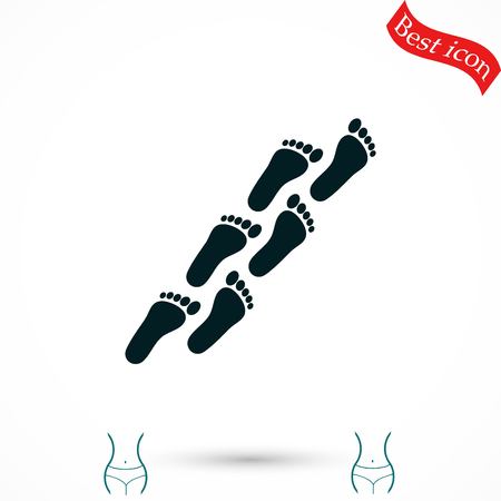 foot icon vector, flat design best vector iconのイラスト素材