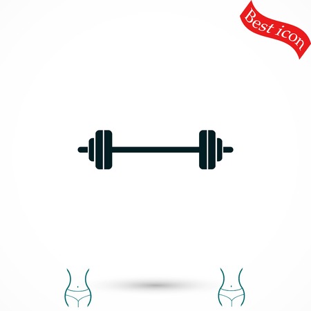 barbel icon vector, flat design best vector iconのイラスト素材