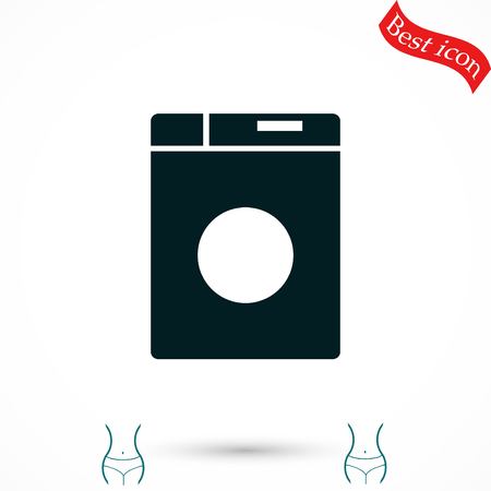 washing machine icon, flat design best vector iconのイラスト素材