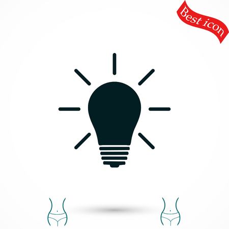 Light bulb icon, flat design best vector iconのイラスト素材