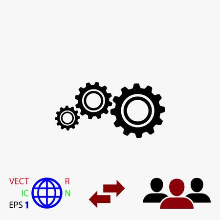 gear icon vector, flat design best vector iconのイラスト素材