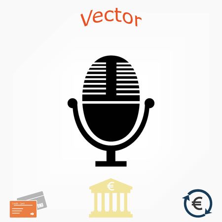Vector microphone icon, flat design best vector iconのイラスト素材