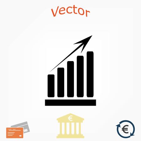 growth diagram icon, flat design best vector iconのイラスト素材