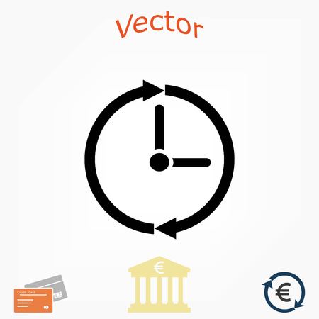 clock icon vector, flat design best vector iconのイラスト素材