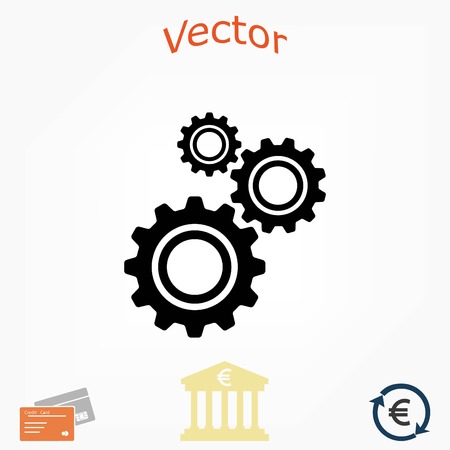 gear icon vector, flat design best vector iconのイラスト素材