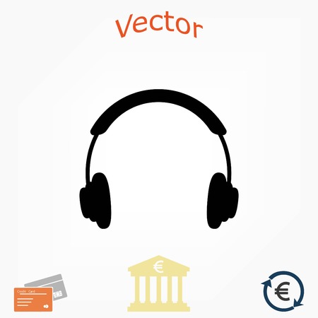 headphone icon vector, flat design best vector iconのイラスト素材