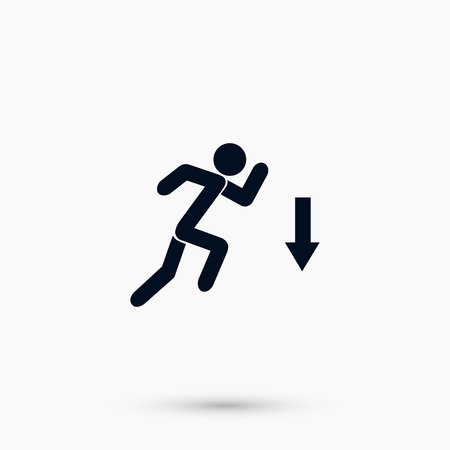 A figure man and direction arrow icon, flat design best vector iconのイラスト素材