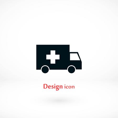 ambulance car icon, flat design best vector iconのイラスト素材