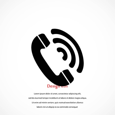 Telephone receiver vector icon, flat design best vector iconのイラスト素材