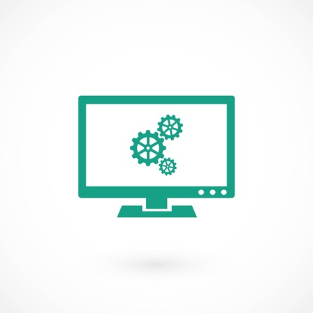 setting laptop icon, flat design best vector iconのイラスト素材