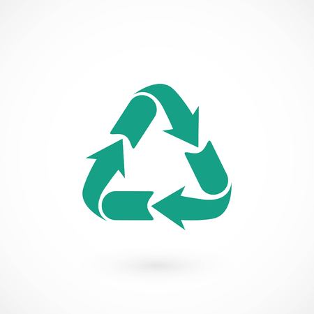 Recycle sign icon, flat design best vector iconのイラスト素材