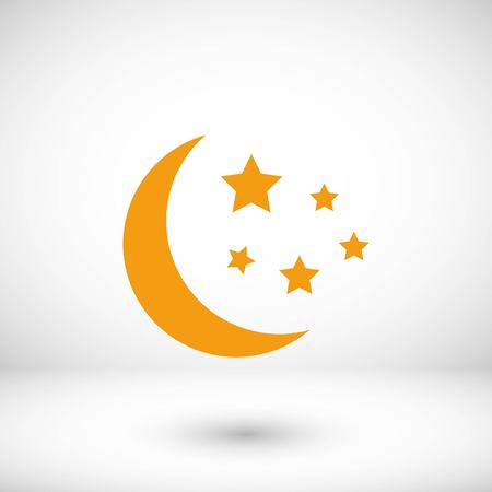 Moon and stars icon, flat design best vector iconのイラスト素材