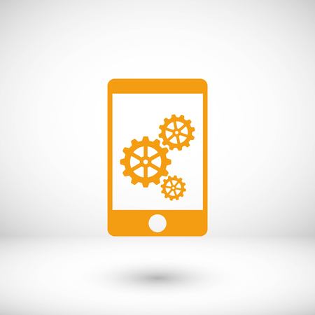 phone icon with settings, flat design best vector iconのイラスト素材